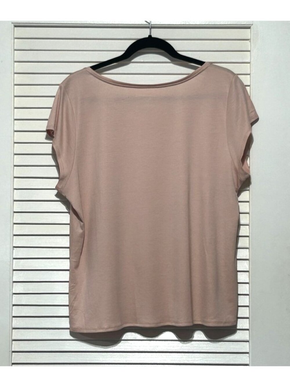 Eileen Fisher Women's Blush Pink Short Sleeve Scoop Neck Top Blouse Sz XL 3081 - Picture 9 of 11